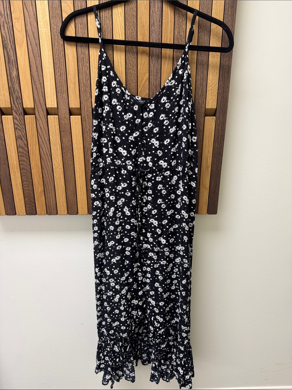 Rails Frida Black Dotted Daisy High Low Midi Dress, size L - Picture 3 of 7